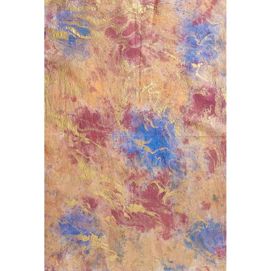 Blue/Purple/Gold Marbled Handmade Paper