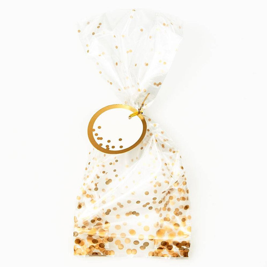 Gold Dots Cellophane Bags