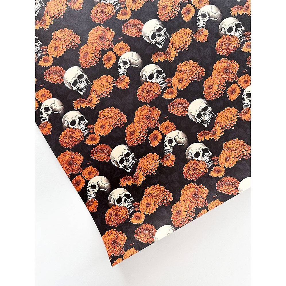 Skulls and Mums Flat Wrap