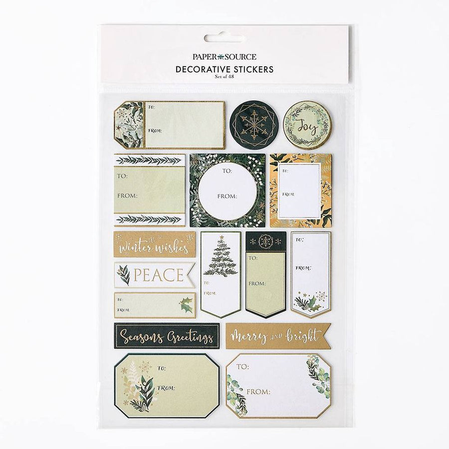 Elegant Greenery Gift Labels 48 pc