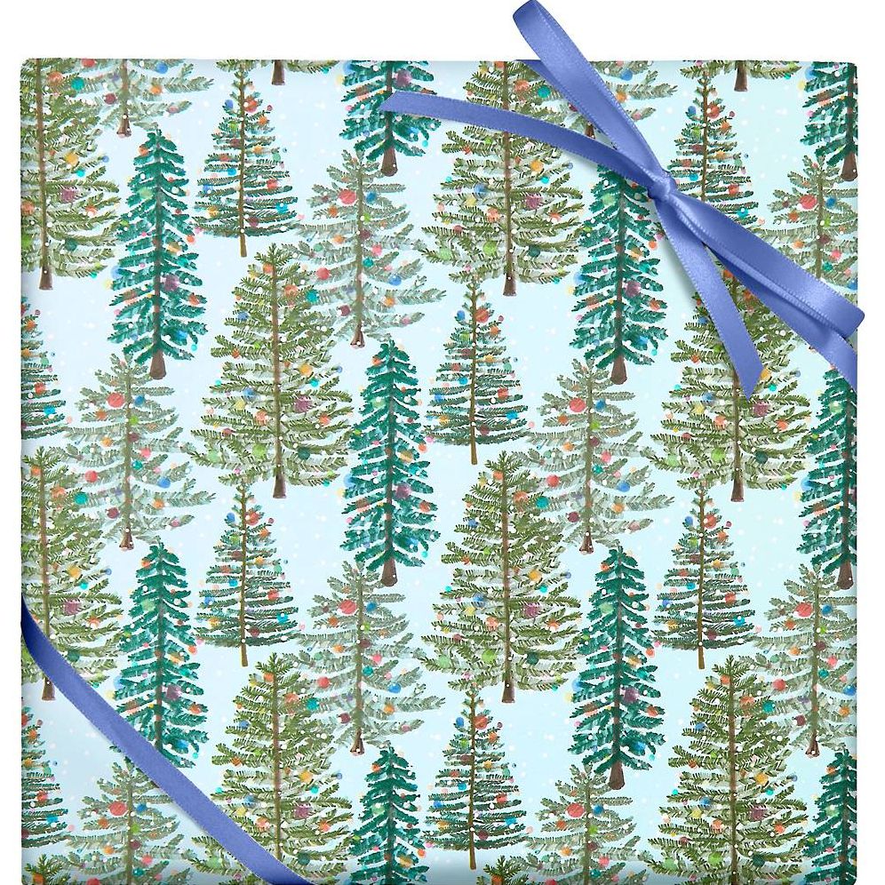Watercolor Trees Continuous Roll Wrap