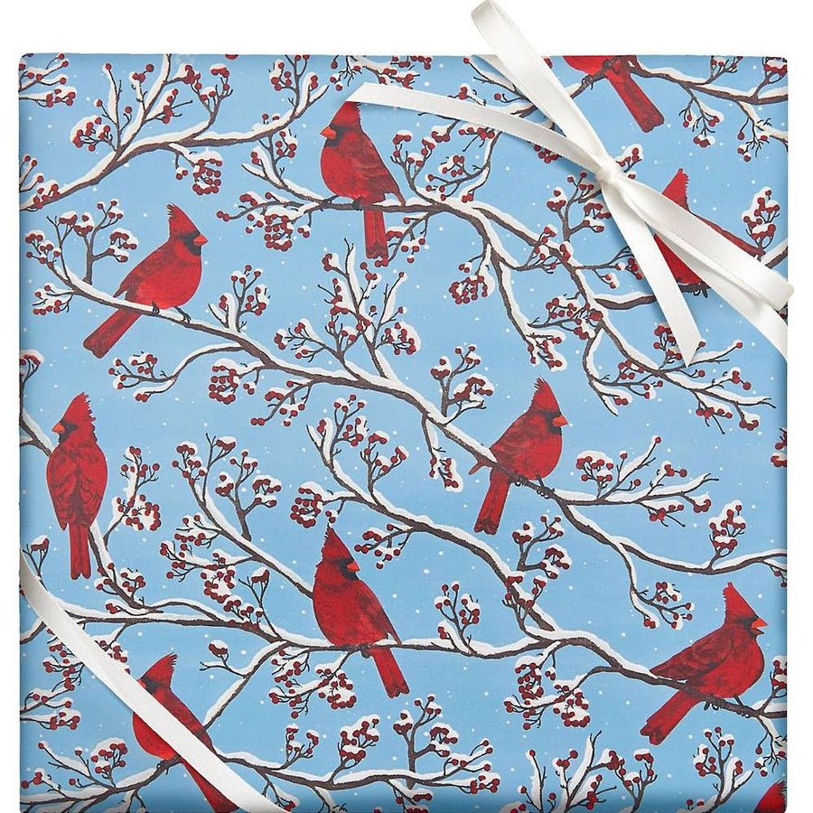 Winter Cardinals Continuous Roll Wrap