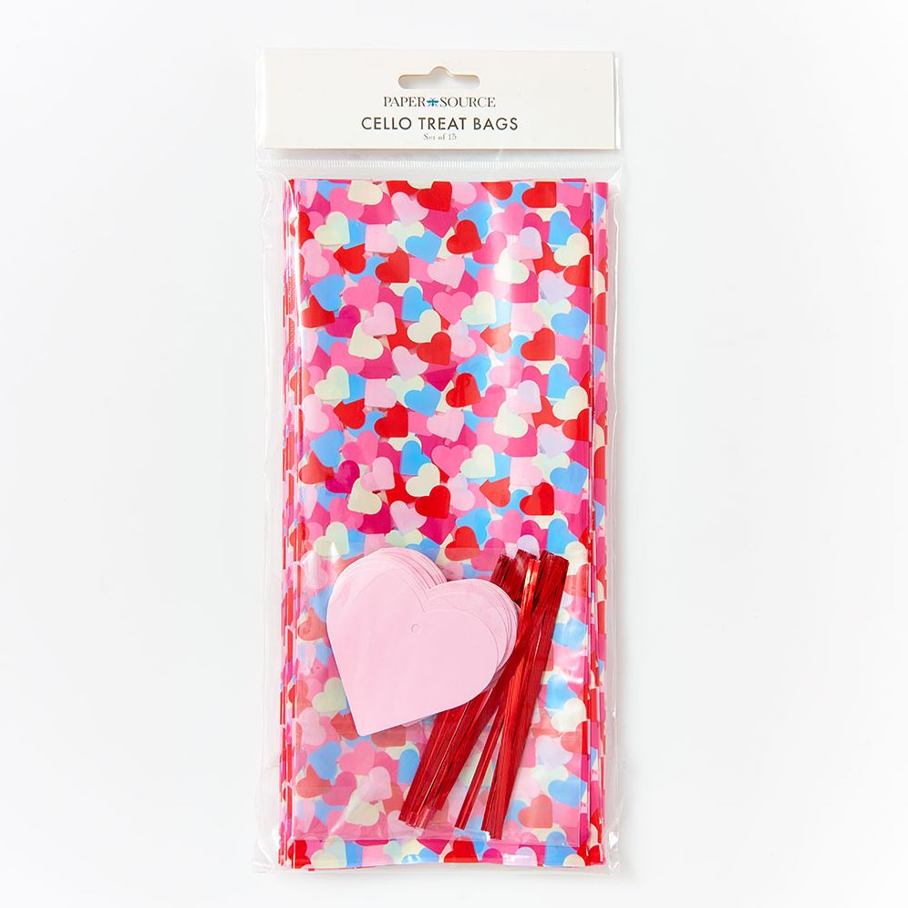 Heart Confetti Cello Bags Set of 15