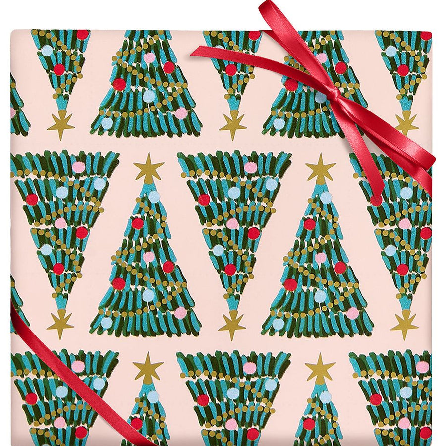 Festive Trees Continuous Roll Wrap