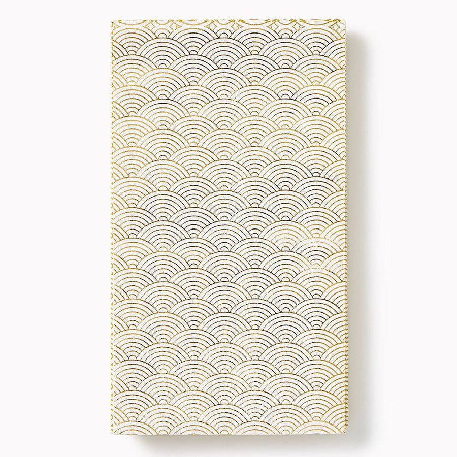 Gold Scallops Guest Napkin Set of 20