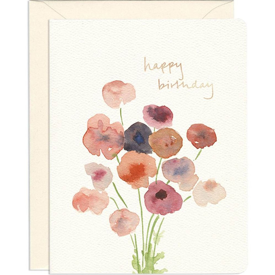 Poppy Bouquet Birthday Card