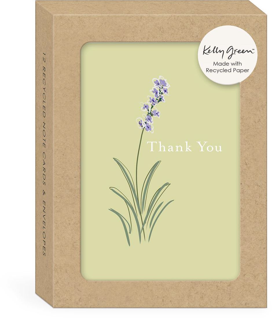 Delicate Floral Recycled Paper Thank You Cards Set of 12