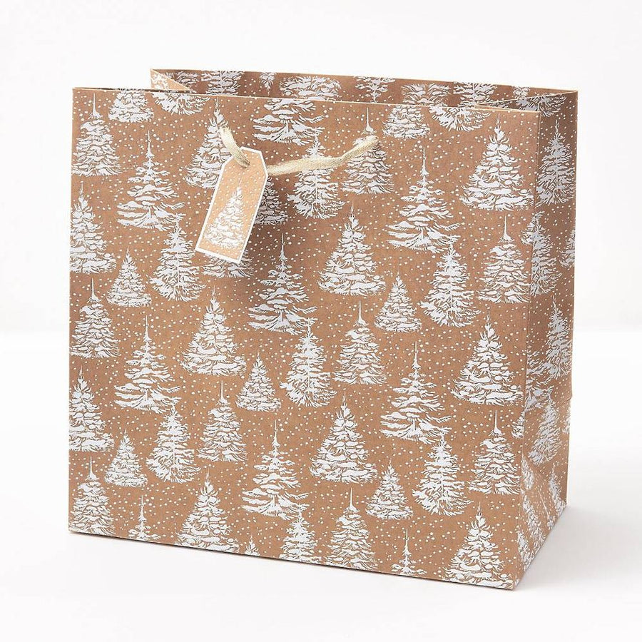 White Glitter Trees Large Gift Bag