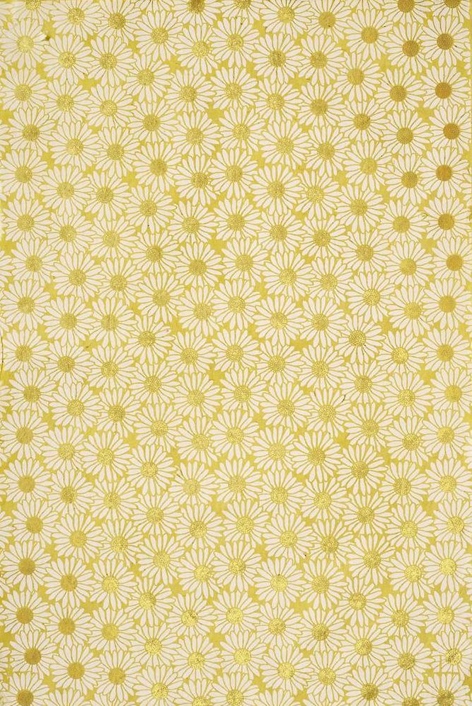 Lokta White & Gold Daisy Handmade Paper