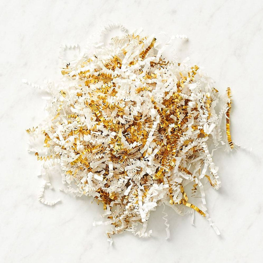 White & Gold Shredded Paper