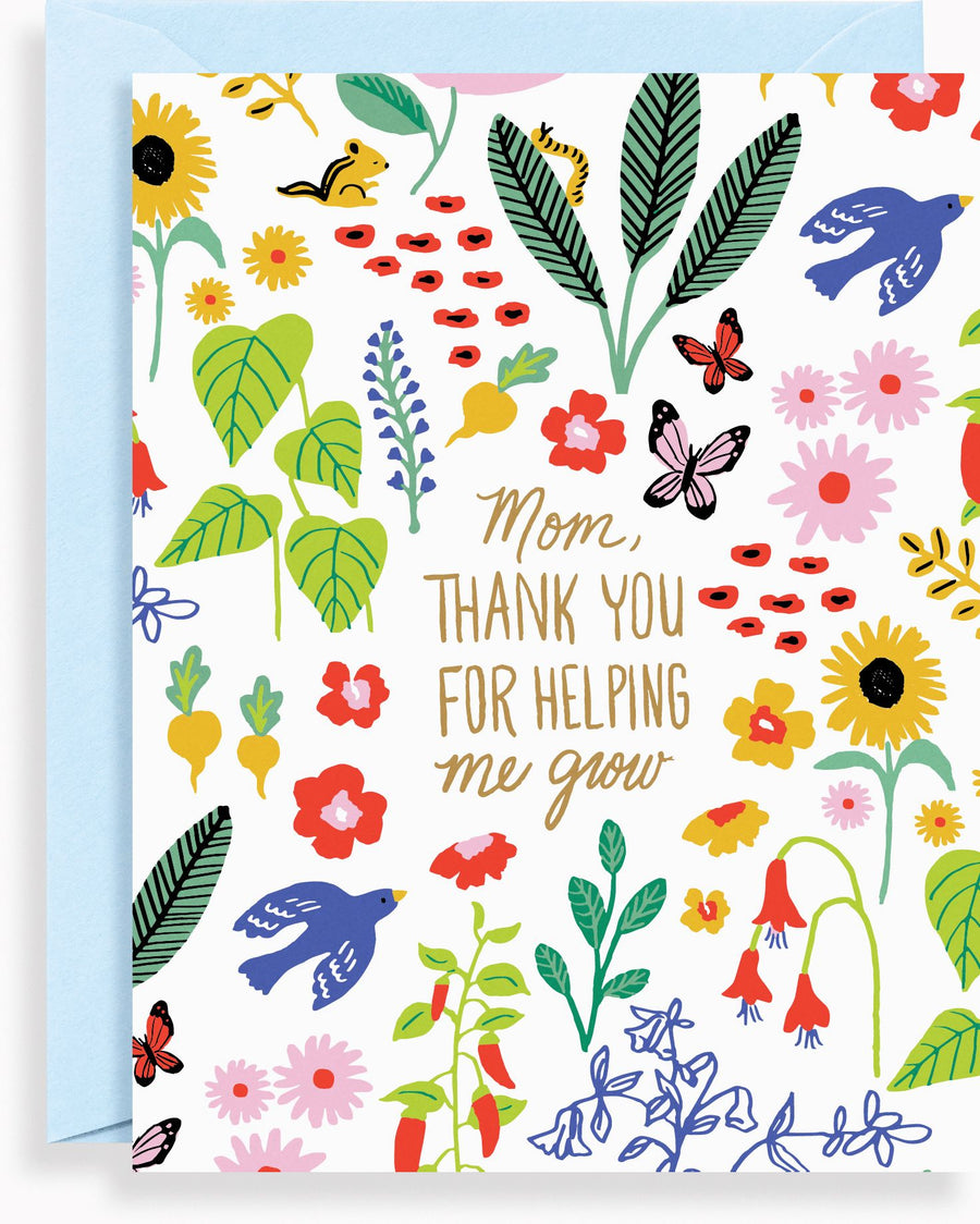 Mother's Day Greeting Card - Thank You for Helping Me Grow