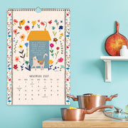 2027 On the Bright Side Cat Person Grid Wall Calendar