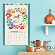 2027 On the Bright Side Chase Your Dreams Grid Wall Calendar