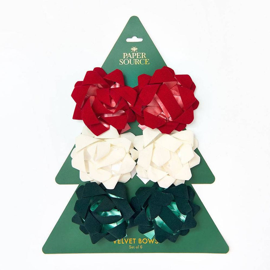 Velvet Bows 4" S/6