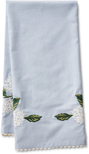 Hydrangea Embroidered Tea Towel