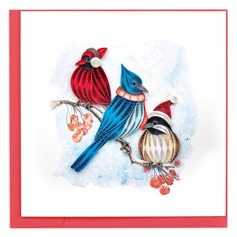 Quilling Snowbirds Holiday Card