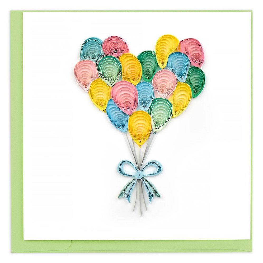 Quilling Heart Balloon Bunch Card