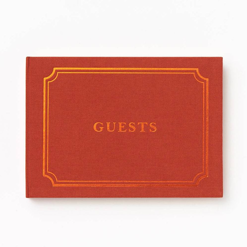 Paper Wasp Brick Red Guest Book
