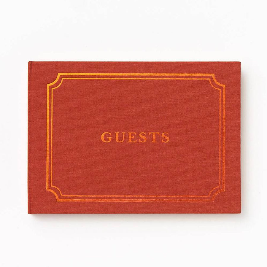 Paper Wasp Brick Red Guest Book