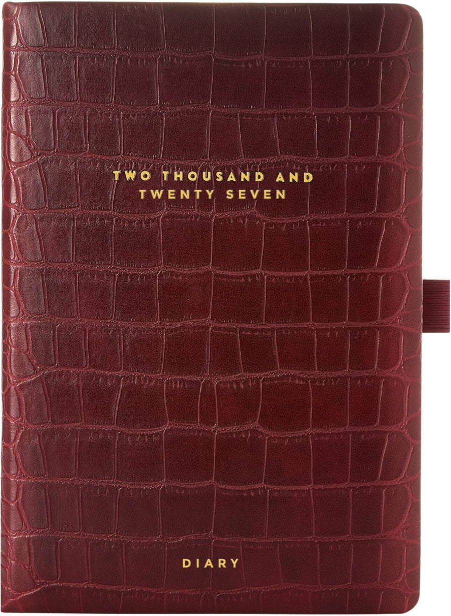 2027 Scribble & Dot - Bordeaux Croc - Week-to-View Planner