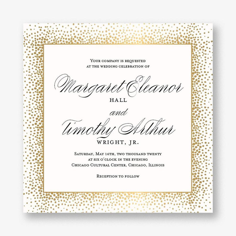 Champagne Border Wedding Invitation