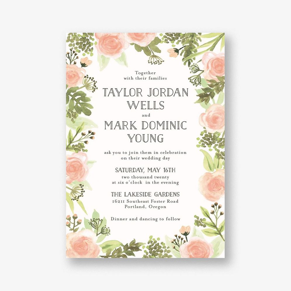 Painted Floral Wedding Invitation