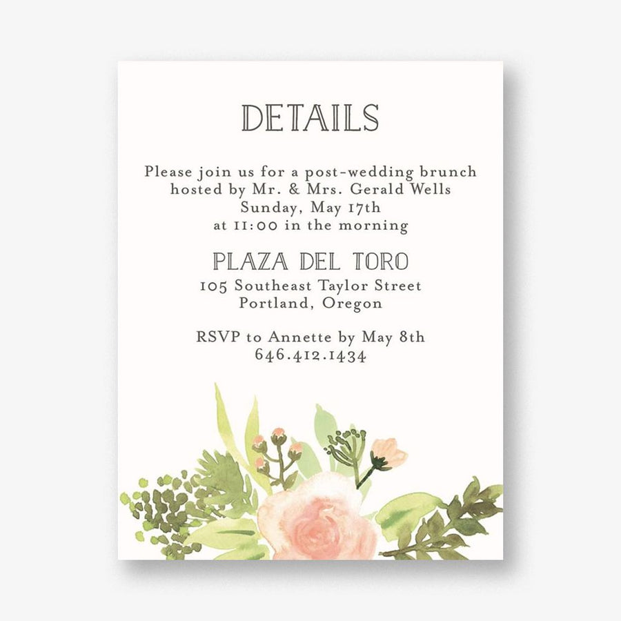 Painted Floral Information Card