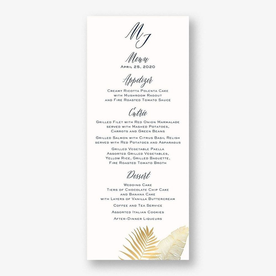 Palms Menu