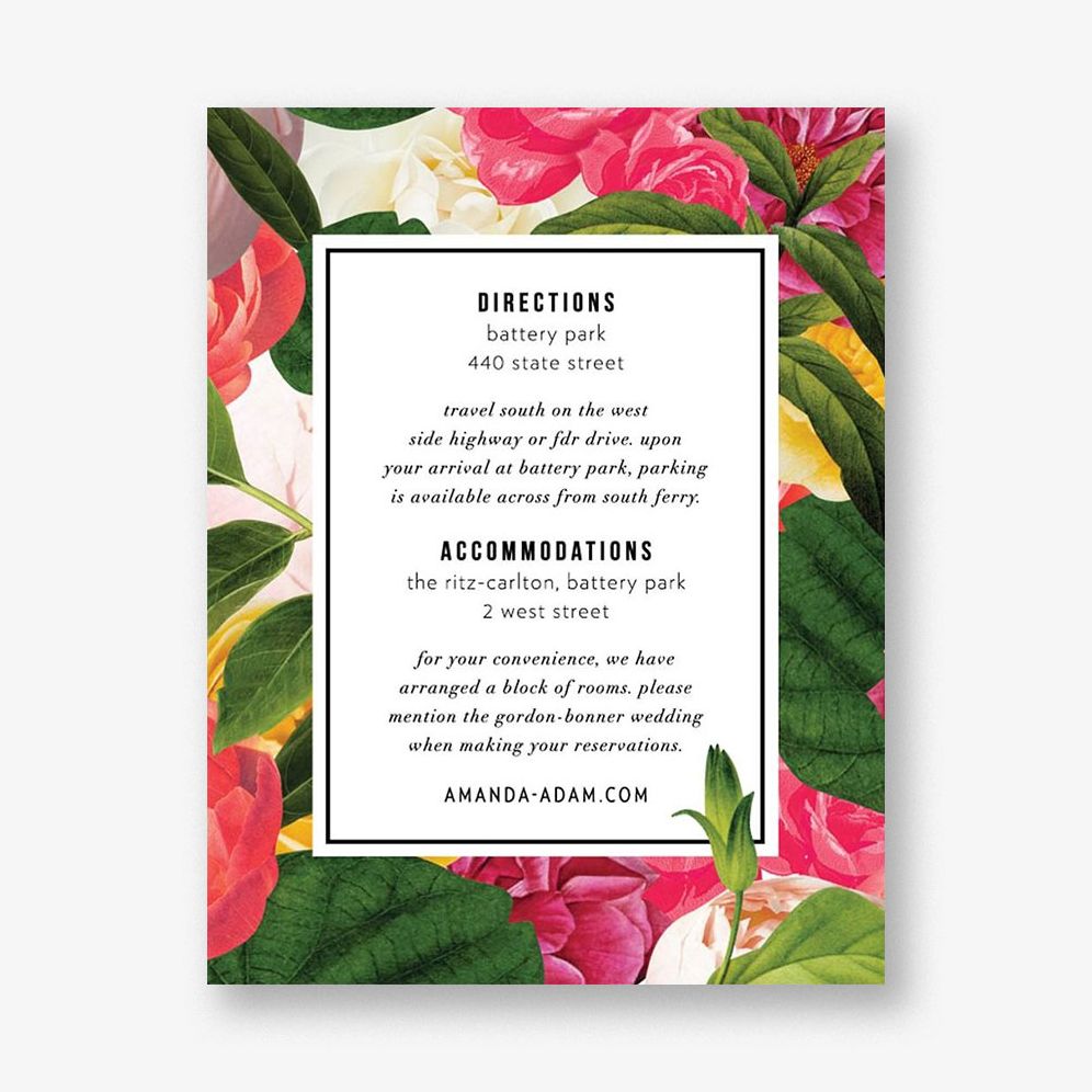 Lanai Floral Information Card