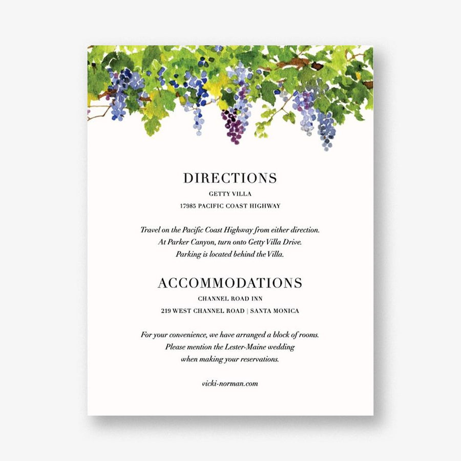 Napa Information Card