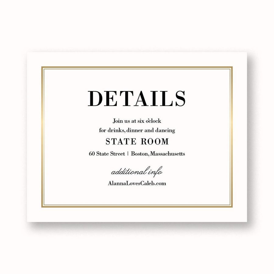 Pinstripe Border Information Card
