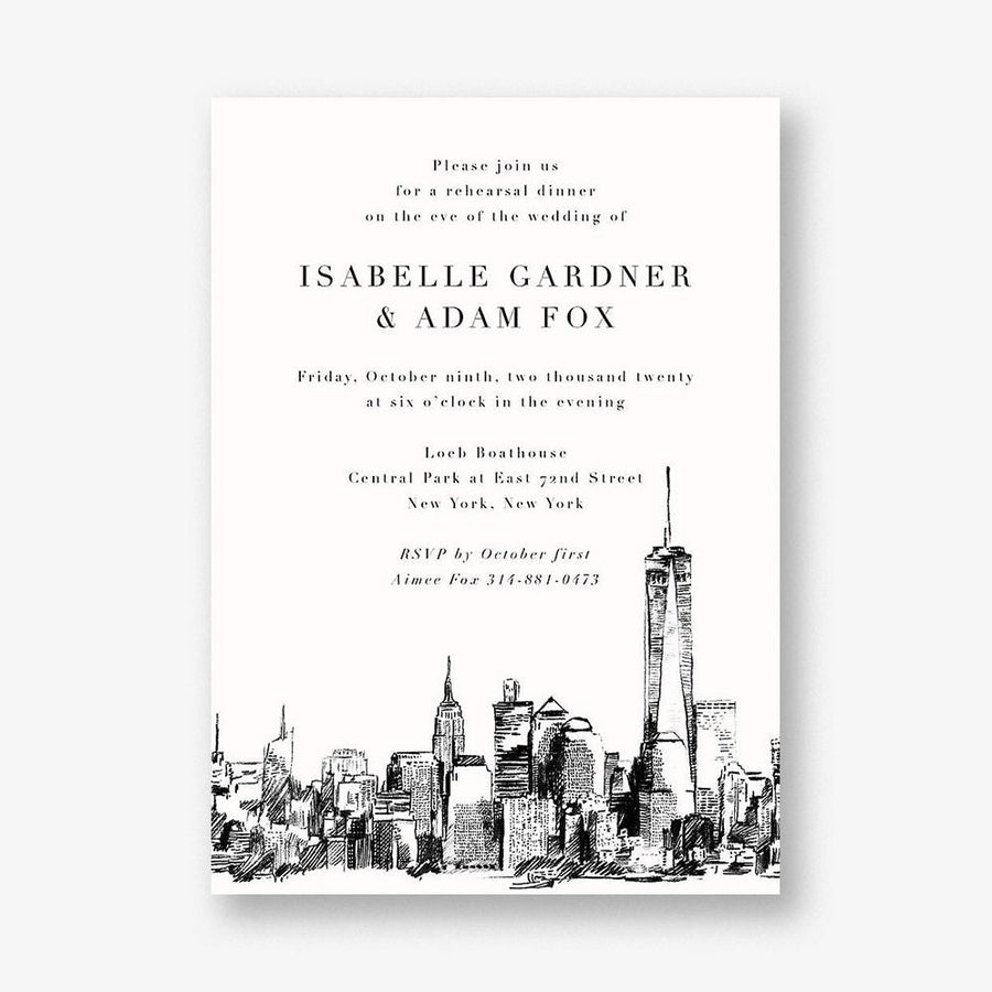 New York Rehearsal Dinner Invitation