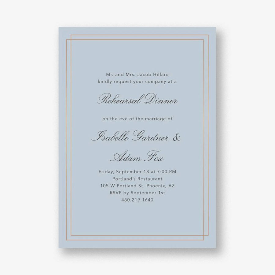 Duo Border Rehearsal Dinner Invitation