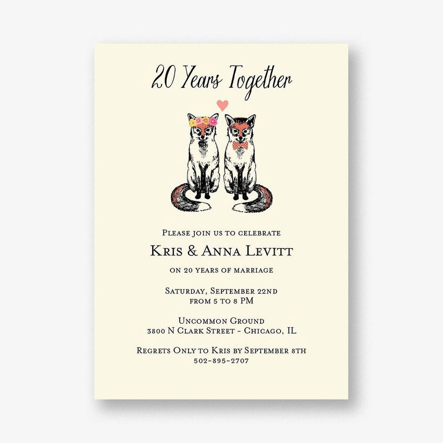 Mr. & Mrs. Fox Anniversary Party Invitation