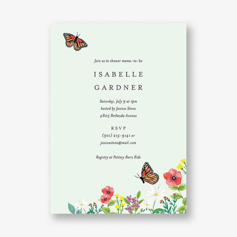 Butterfly Garden Baby Shower Invitation