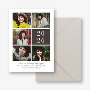 Multi Photo Grid Vertical Graduation Announcement