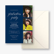 Vertical Photo Grid Graduation Party Invitation