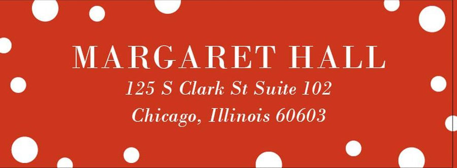 White Red Dots Return Address Label