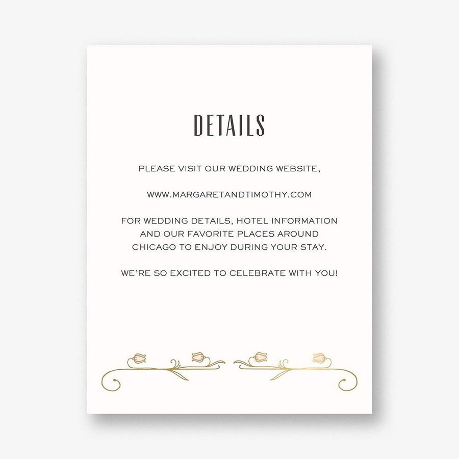 Nouveau Tulips Foil Stamped Information Card