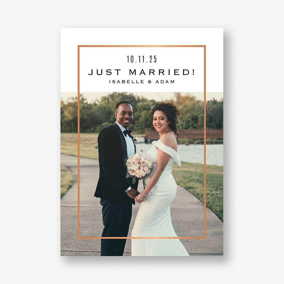 Foil Line Wedding Announcement