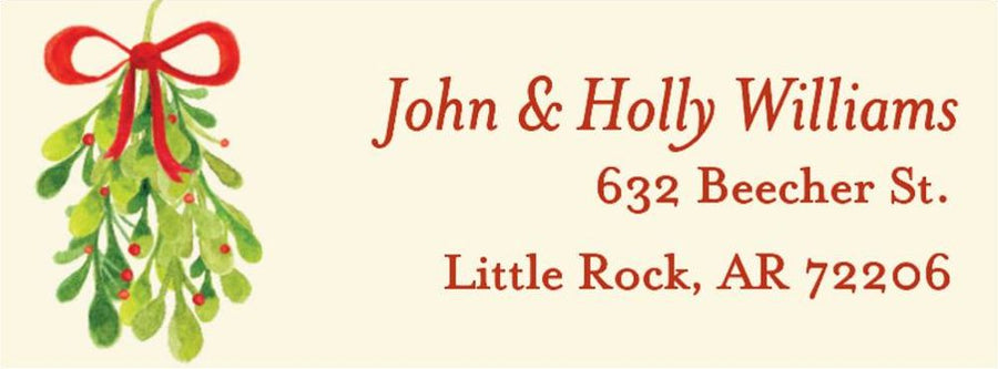 Watercolor Mistletoe Return Address Label