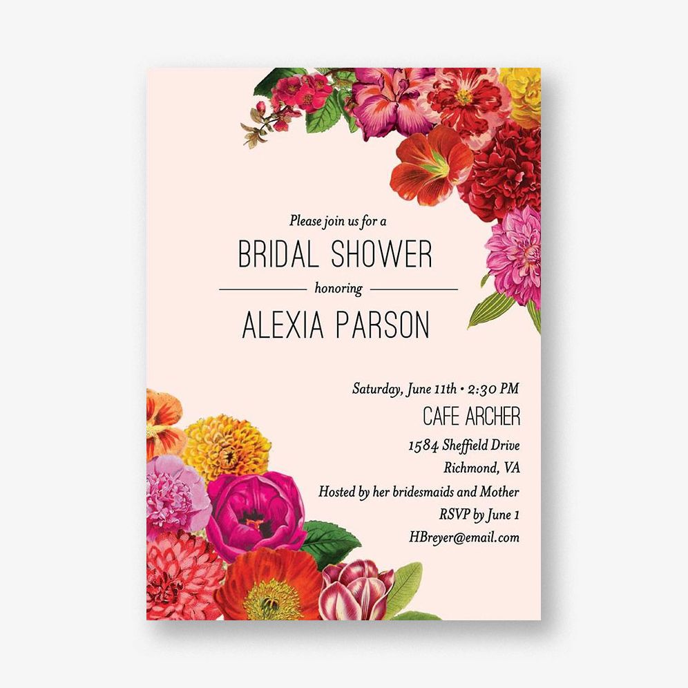 Vintage Floral Bridal Shower Invitation