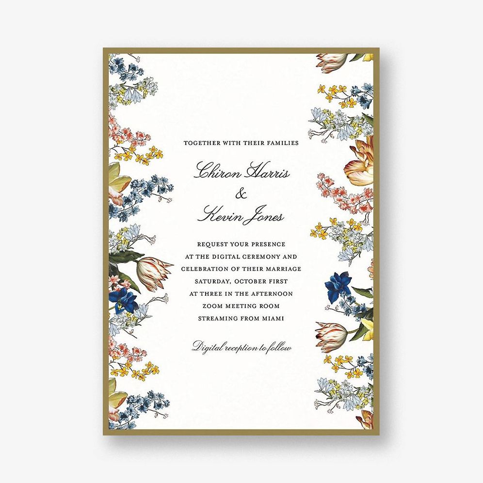 Adorned Aisle Cream Wedding Invitation