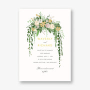 Dripping Floral Wedding Invitation