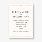 Bow Border Foil Wedding Invitation