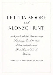 Bow Border Foil Wedding Invitation