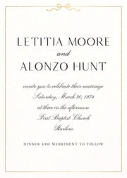 Bow Border Foil Wedding Invitation