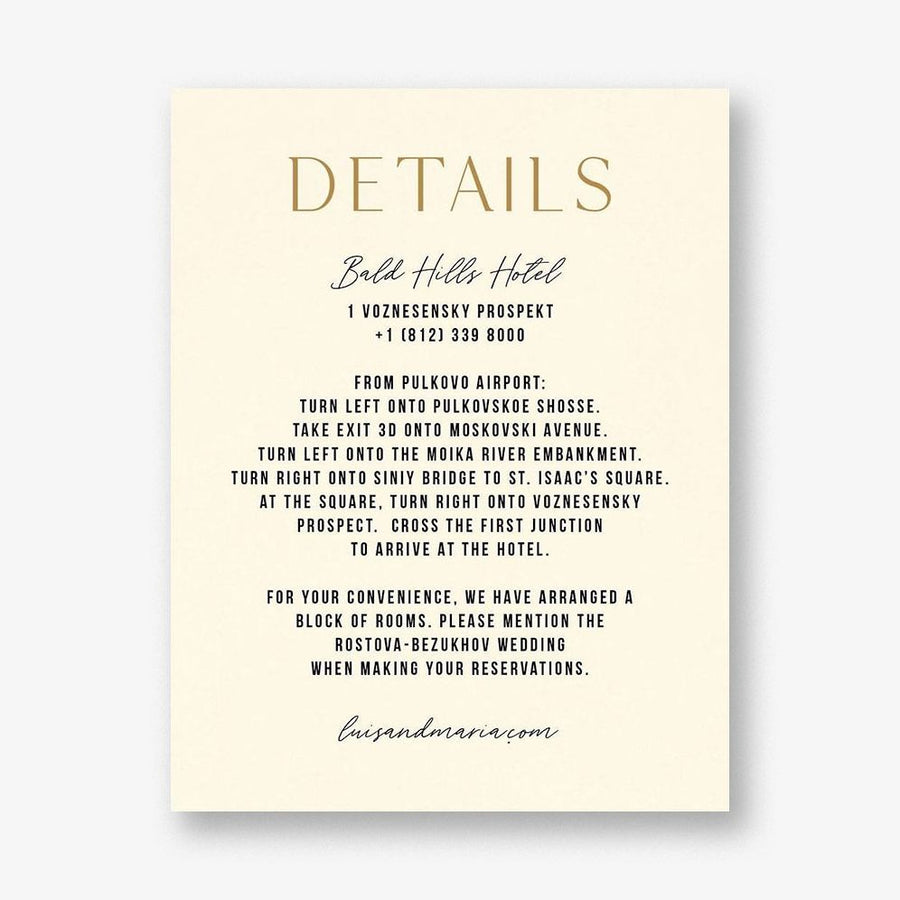 Simply Us Cream Information Card