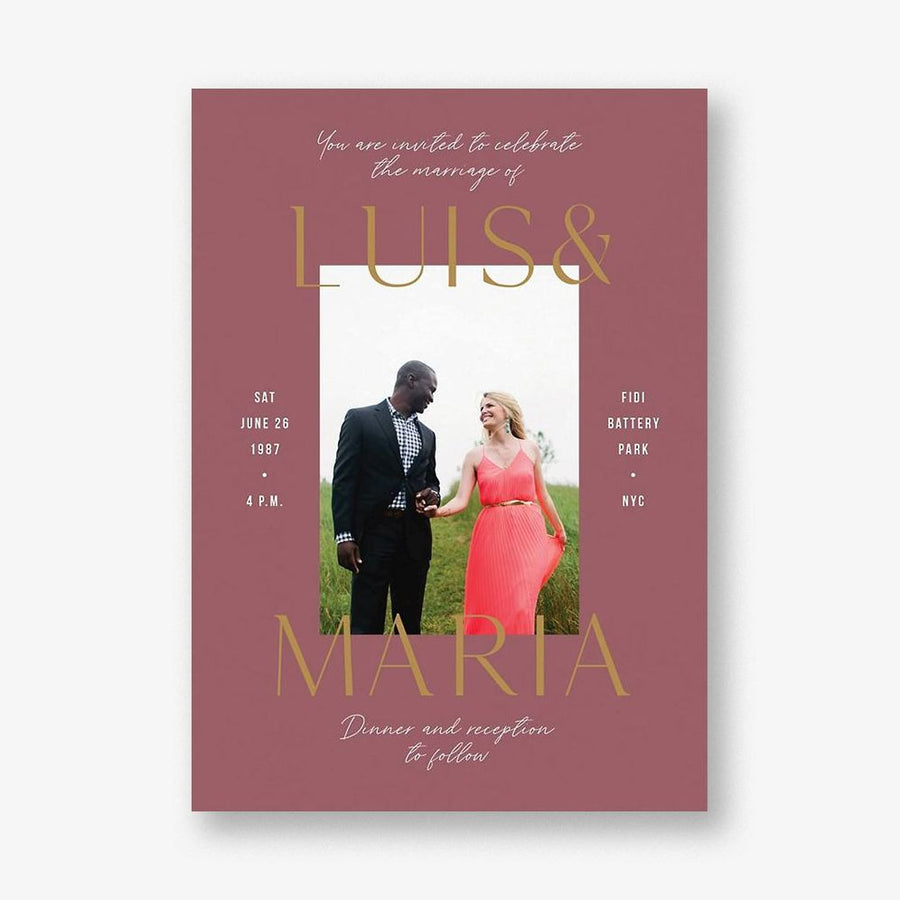 Simply Us Mauve Wedding Invitation