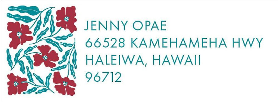 Wiggly Florals Return Address Label